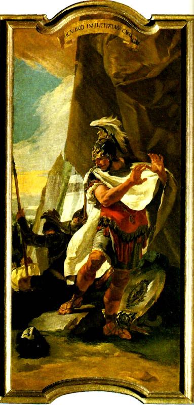 Giovanni Battista Tiepolo konsul lucius brutus dod och hannibal igenkannande hasdrubals huvud Sweden oil painting art